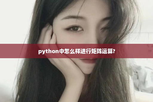 python中怎么样进行矩阵运算?