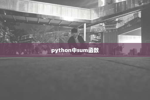 python中sum函数