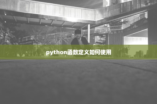 python函数定义如何使用