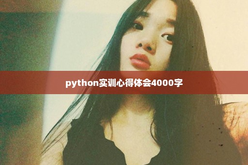 python实训心得体会4000字