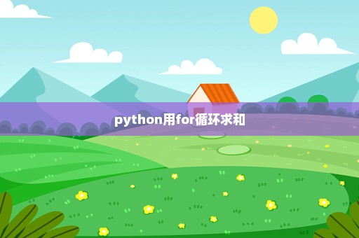 python用for循环求和