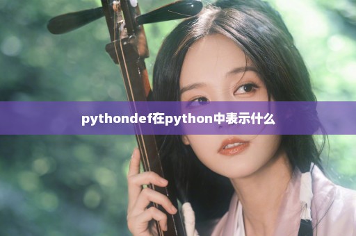 pythondef在python中表示什么