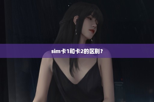 sim卡1和卡2的区别？