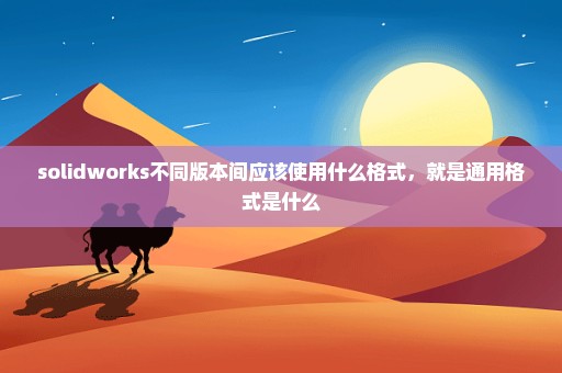 solidworks不同版本间应该使用什么格式，就是通用格式是什么