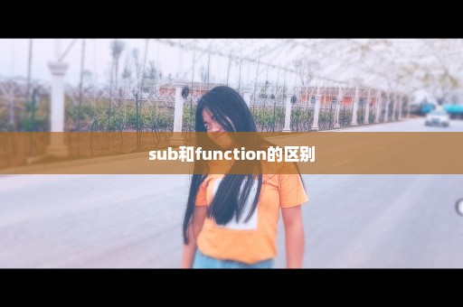 sub和function的区别