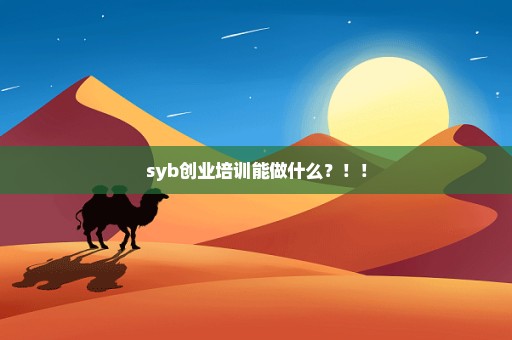 syb创业培训能做什么？！！