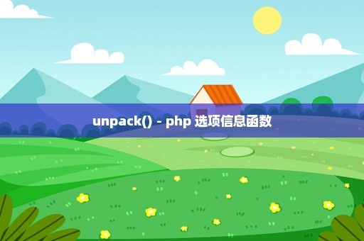 unpack() - php 选项信息函数