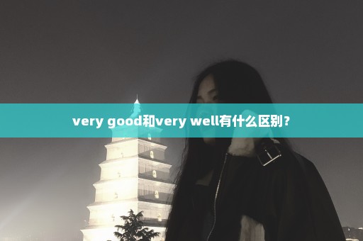 very good和very well有什么区别？