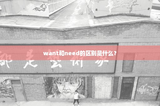 want和need的区别是什么？