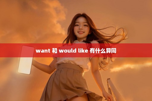 want 和 would like 有什么异同