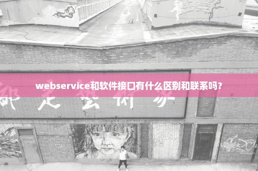 webservice和软件接口有什么区别和联系吗？