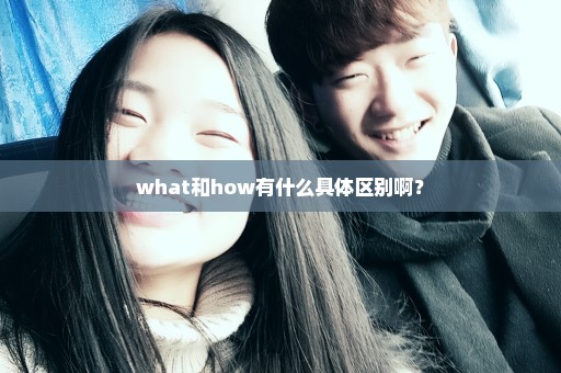 what和how有什么具体区别啊？