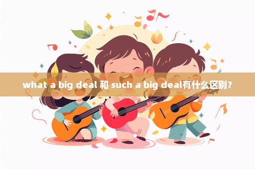 what a big deal 和 such a big deal有什么区别？