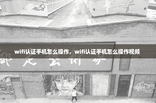 wifi认证手机怎么操作，wifi认证手机怎么操作视频 