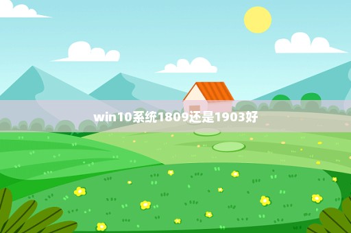 win10系统1809还是1903好