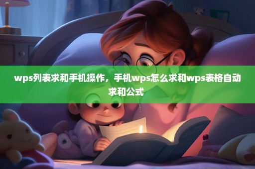 wps列表求和手机操作，手机wps怎么求和wps表格自动求和公式 