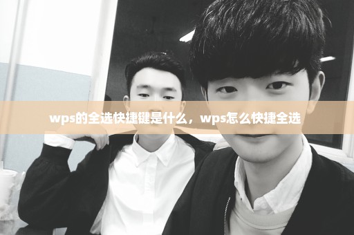 wps的全选快捷键是什么，wps怎么快捷全选 