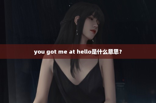 you got me at hello是什么意思？